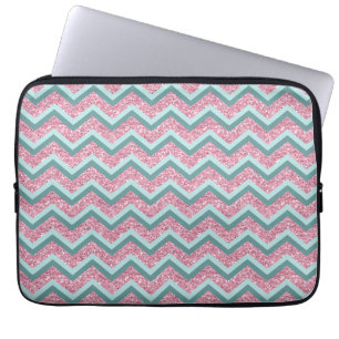 Het roze schittert het Patroon van de Zigzag Laptop Sleeve
