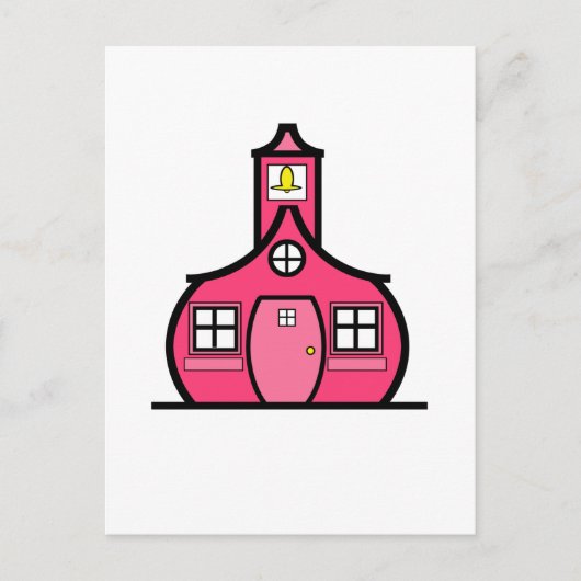 Het roze Schoolhouse Briefkaart (Voorkant)