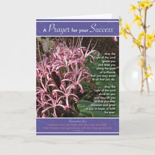 Het roze Succes van de Lelie Kaart (Gele Bloem)