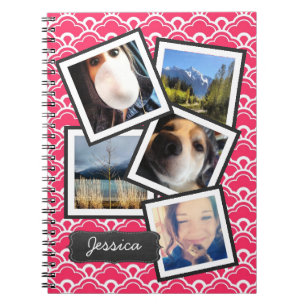 Het ROZE van de Collage van de Foto van Instagram Notitieboek