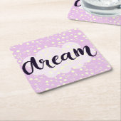 Het Roze van de droom Vierkante Kartonnen Onderzetter (Schuin)