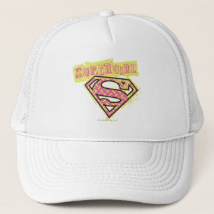 Het Roze van het Logo van Grunge van Supergirl Trucker Pet