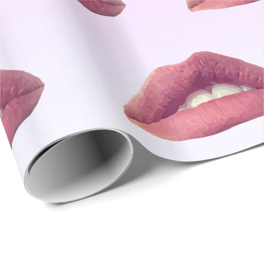 Het roze Verpakkende Document van Lippen Cadeaupapier (Rol Hoek)