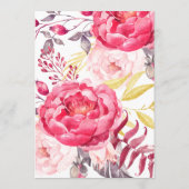 Het roze Waterverf Flower Wreated Wedding Programm Programma (Achterkant)