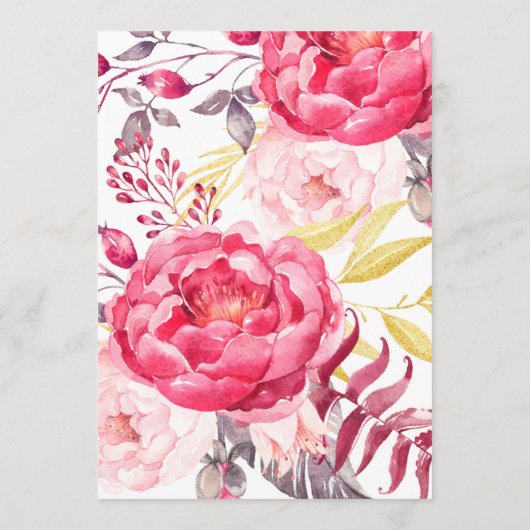 Het roze Waterverf Flower Wreated Wedding Programm Programma (Achterkant)