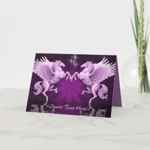 Het roze Wenskaart van Bezinningen Pegasus Kaart