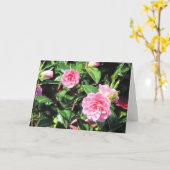 Het roze Wenskaart van Camelia's Kaart (Gele Bloem)
