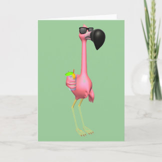 Het roze Wenskaart van de Flamingo Kaart