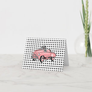 Het roze Wenskaart van het Pedaal van de Auto (b. Kaart