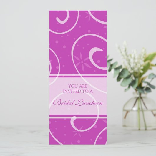 Het roze wervelt de Bruids Kaarten van de (Staand voorkant)