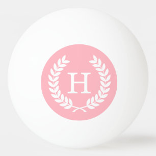 Het roze Witte Aanvankelijke Monogram van de Pingpongballen