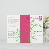 Het roze, Witte en Groene BamboeWedding Programma (Staand voorkant)