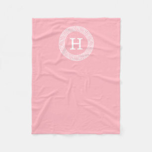 Het roze Witte Griekse Zeer belangrijke Fleece Deken
