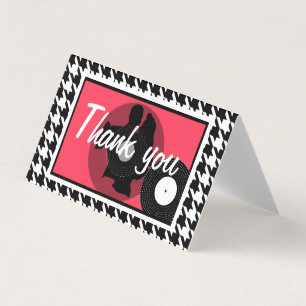 Het roze, zwarte en witte thema van de jaren '50 b kaart