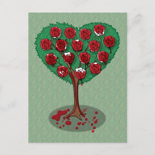 Het Rozen rode Briefkaart schilderen (Voorkant)