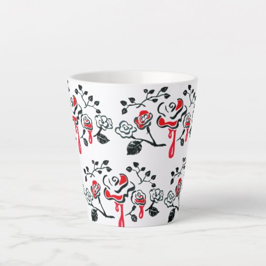 Het Rozen rood schilderen Latte Mok (Voorkant)