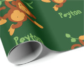 Het ruilen van Monkey Oerwoud voegt een Naam toe d Cadeaupapier (Rol Hoek)