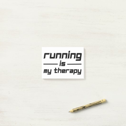 Het runnen is mijn therapie post-it® notes (Op bureau)