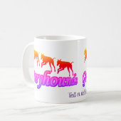 Het runnen van Greyhounds Rainbow Personalized Koffiemok (Voorkant links)