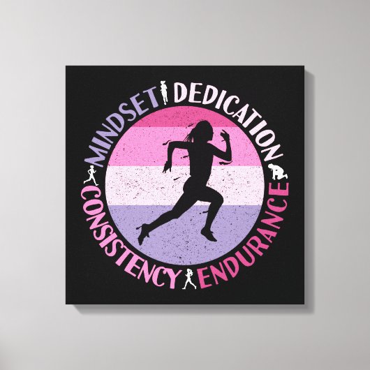 Het runnen van Mindset - het Citaat van de Duurzaa Canvas Afdruk (Voorkant)