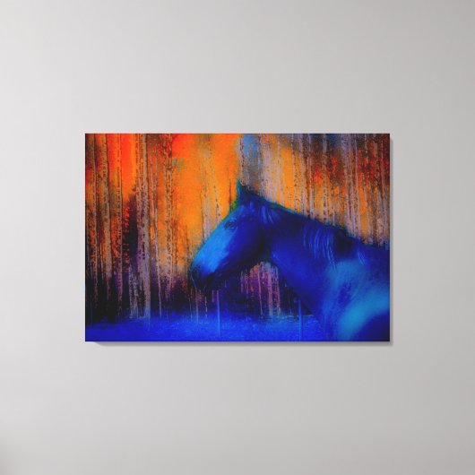 Het runnen van paarden en de moderne kunst van het canvas afdruk (Voorkant)