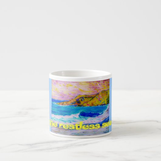 het rusteloze zee espresso kop (Voorkant)