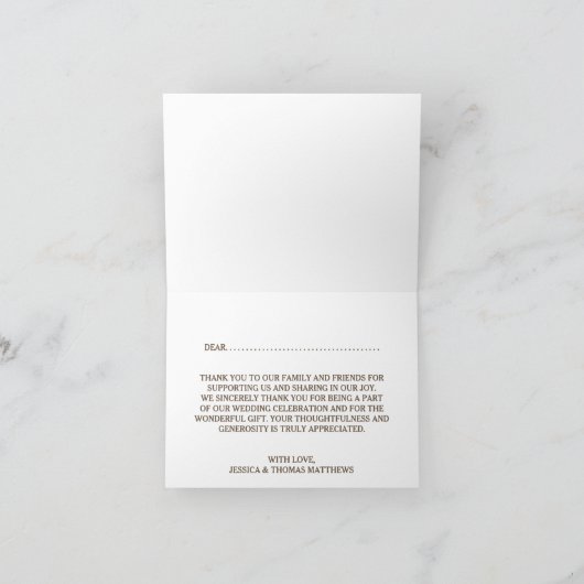 Het Rustic Burlap en het  witte Collectie Bedankkaart (Binnen)