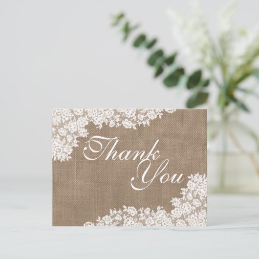 Het Rustic Burlap en het  witte Collectie Briefkaart (Staand voorkant)