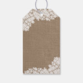 Het Rustic Burlap en het  witte Collectie Cadeaulabel (Achterkant)
