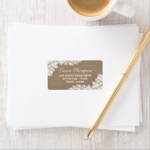 Het Rustic Burlap en het witte Collectie Etiket