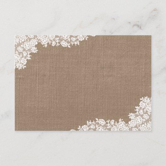 Het Rustic Burlap en het witte Collectie Informatiekaartje (Achterkant)