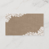 Het Rustic Burlap en het  witte Collectie Informatiekaartje (Achterkant)