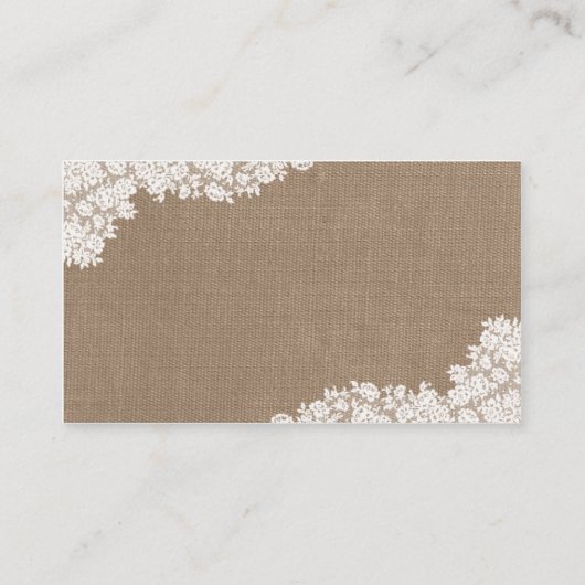 Het Rustic Burlap en het  witte Collectie Informatiekaartje (Achterkant)