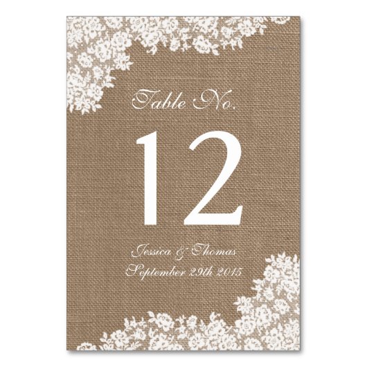 Het Rustic Burlap en het witte Collectie Kaart (Voorkant)