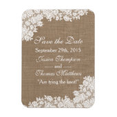 Het Rustic Burlap en het  witte Collectie Magneet (Verticaal)