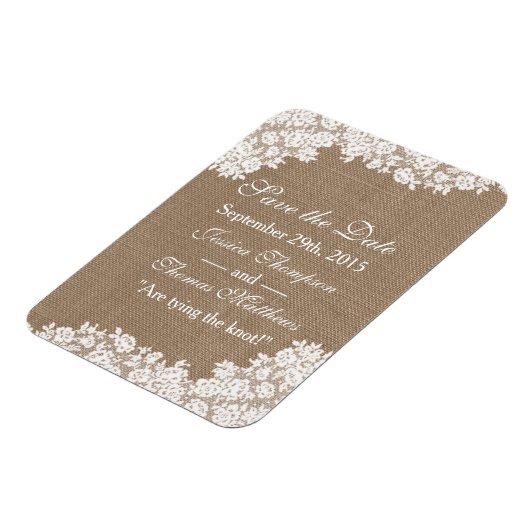 Het Rustic Burlap en het  witte Collectie Magneet (Linkerzijde)