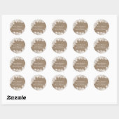 Het Rustic Burlap en het  witte Collectie Ronde Sticker (Vel)
