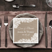 Het Rustic Burlap en het witte Collectie Servet