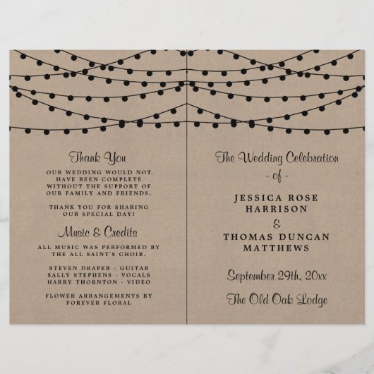 Het Rustic Kraft String Lights Wedding Collectie (Voorkant)