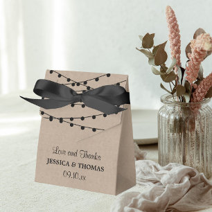 Het Rustic Kraft String Lights Wedding Collectie Bedankdoosjes