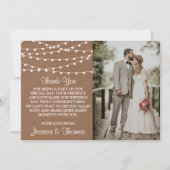 Het Rustic Kraft String Lights Wedding Collectie Bedankkaart (Voorkant)