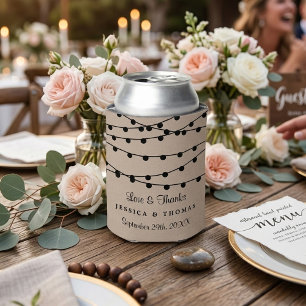 Het Rustic Kraft String Lights Wedding Collectie Blikjeskoeler