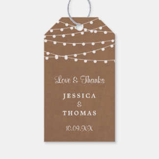 Het Rustic Kraft String Lights Wedding Collectie Cadeaulabel