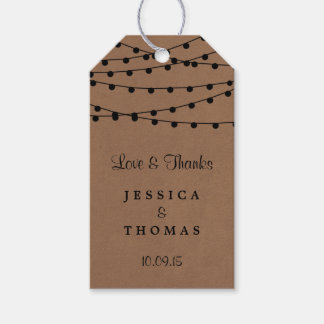 Het Rustic Kraft String Lights Wedding Collectie Cadeaulabel