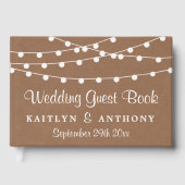Het Rustic Kraft String Lights Wedding Collectie Gastenboek (Voorkant)