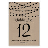 Het Rustic Kraft String Lights Wedding Collectie Kaart (Achterkant)