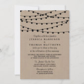 Het Rustic Kraft String Lights Wedding Collectie Kaart (Voorkant)