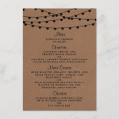 Het Rustic Kraft String Lights Wedding Collectie Menu (Voorkant)