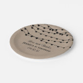 Het Rustic Kraft String Lights Wedding Collectie Papieren Bordje (Gekanteld)