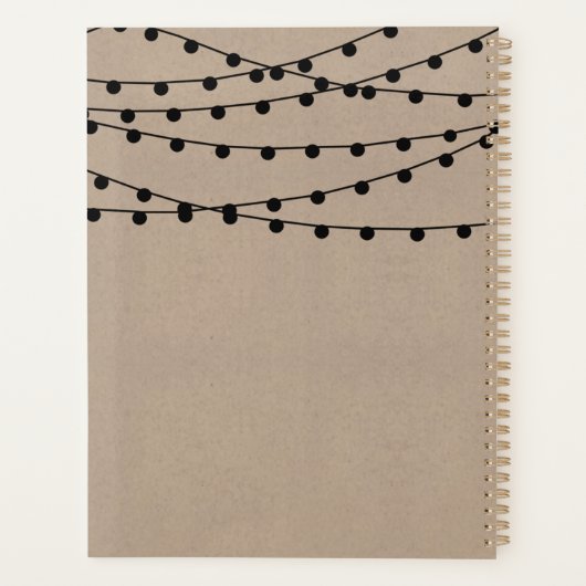 Het Rustic Kraft String Lights Wedding Collectie Planner (Achterkant)